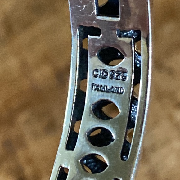 Clyde Duneier Sterling Silver Hinged Bangle Bracelet with  Rose Quartz - Picture 6 of 7